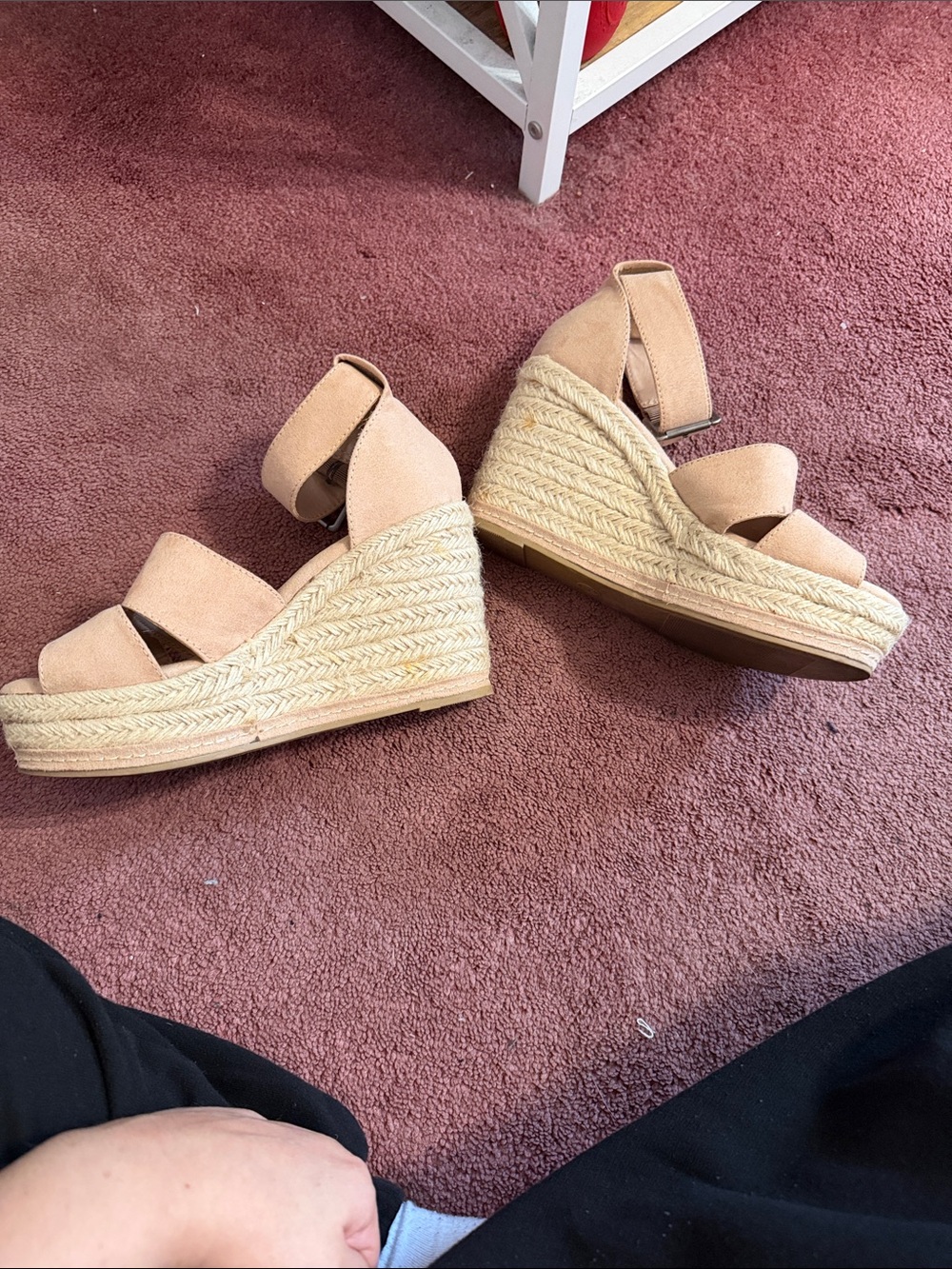 Target Pink-Tan Espadrille Platform Wedge Sandals - Picture 1 of 4